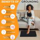 Copper Grounding Rod Kit - 40ft Heavy Duty Female Ground Cord & Wristband, Portable Earthing System Use with Grounding Mats, Sheet, Blankets, Pillowcases