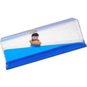 Anime Figure Merch Unsinkable Ship Model Pirate Boat in a Bottle BoxNon Sinking Acrylic Cruise Ship Fluid Drift Bottle Desk for Decor Ornament Fans Gifts (A)