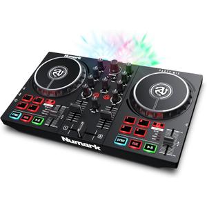 Numark Mix II Controller Set for Beginners with Built-in Party Lights Mixer for Serato DJ Lite and Algoriddim djay Pro AI