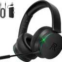 RYR Wireless Gaming Headset for Xbox Series X|S, Xbox One, PS5, PS4, Mac, Bluetooth 5.3, 3D Surround Sound, Rotatable Earmuffs, Gaming Headphones with Noise Canceling Microphones-Blackgreen