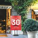 WHAUU Display Stand Sign Holder,Heavy Duty Adjustable Pedestal Sign Stand Up to 75 inch,Double-Sided for Board & Foam Sign,Sign Stand with Base,Fit Wedding,Restaurant or Business(Poster not Included)
