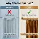 Gold Curtain Rods for Windows 18-88 Inch,Adjustable Length 1 Inch Diameter Heavy Duty Curtain Rod for Bedroom/Kitchen/Dorm/Apartment/Door