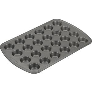 GoodCook Mini Nonstick Steel 24Cup Muffin and Cupcake Pan with 17/8-Inch BiteSize Cups, Gray