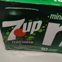 7UP Zero Sugar Lemon Lime Soda, 7.5 fl oz Mini Cans, 10 pack BB 11/1/26