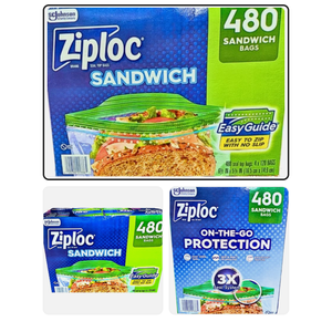 Ziploc Seal Top Bag Easy to Zip Sandwich Bags 4x120 Bags Total 480 Count, Pack of 2