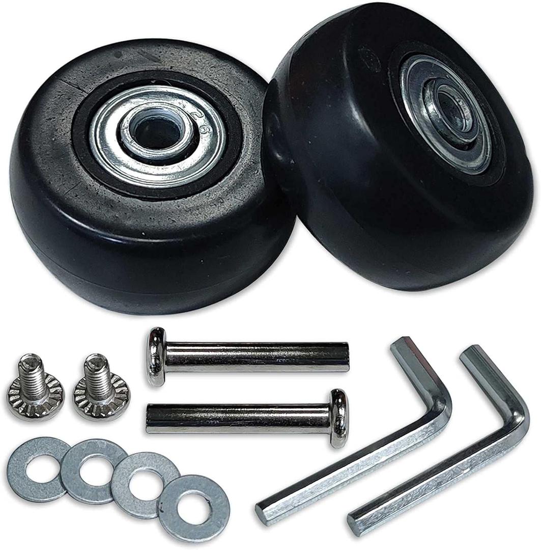 40mm Luggage Wheels Replacement Kit 608ZZ 6mm Bearings Wear-Resistant TPU Mute Carry on Suitcase 360 Swivel Replacement Luggage Wheels 36mm Axles for DIY Repair