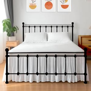 Shreem Linen Ruffled Bed Skirt with Split Corners, Gathered Style, 100% Microfiber, 24-Inch Drop, Dust Ruffle Bedskirt with Platform, Twin, White