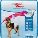 Four Paws Wee-Wee Super Absorbent Disposable Adjustable Dog Potty Training Diapers, Leak-Proof Protection for Dogs, Size Large, Over 19" Waist, 36 Count