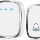 Kasonic Wireless Doorbell, Waterproof Door Bell Kit with 4 Levels Adjustable Volume, Operating at 1000 Feet; Plug in Doorbell with 36 Chimes & LED Flash for Home Classroom-White
