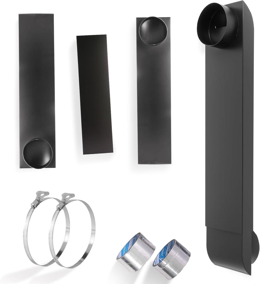 Dryer Vent Periscope Kit 25"-55" Adjustment Stainless Steel Duct for Tight Spaces, Slim Flat Design, Universal 4" Fit for Whirlpool LG Samsung, Includes 2 Leak-Proof Foil Tapes OEM Genuine
