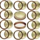 12Pack Canning Lids and Rings, Wide Mouth Mason Jar Canning Lids, Leak Free for Wide Mouth Mason Jars (Gold)