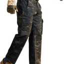 Men's Hiking Tactical Pants Lightweight Work Cargo Pants Waterproof Outdoor Trousers Pants for Men (Black, L)