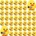 Gejoy 50 Pcs Mini Rubber Ducks Holding Knife Cute Small Rubber Ducks Funny Evil Car Dashboard Ornaments Assorted Figurines Bulk for DIY Crafts Birthday Gifts Holiday Party Favors