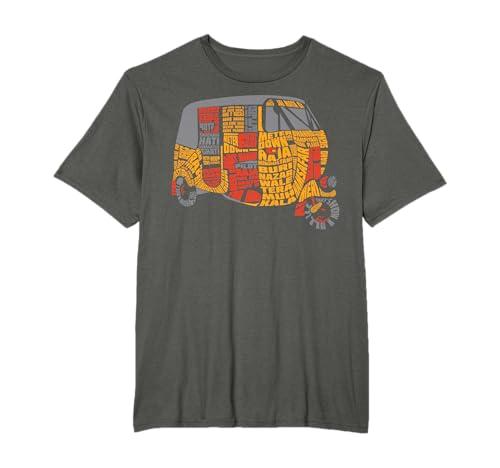Native Indian Auto Rickshaw Typography Asian Fun Ride T-Shirt Medium