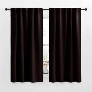 NICETOWN RV Curtains for Camper Windows - (Toffee Brown Color) 42x50 Inch, 2 Panels Set, Thermal Insulated Room Darkening Blackout Drapes/Draperies with Rod Pocket & Back Tab for Half Window