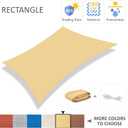 12'x20' Sun Shade Sail Sand Large Rectangle Canopy Sail Shade Cloth for Patio Garden Outdoor Backyard