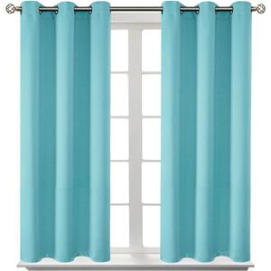 BGment Blackout Curtains - Grommet Thermal Insulated Room Darkening Bedroom and Living Room Curtains, Set of 2 Panels (38 x 45 Inch, Aqua)