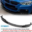 KHK Front Bumper Lip Spoiler for BMW 3 Series F30 F31 2012-2018 M-Sport Glossy Black ABS Air Dam Compatible with 318i 320i 328i 330i 335i 340i 330e Front Splitter Body Kit Accessories-2 PCS
