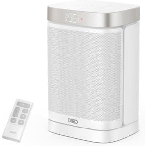 DREO Atom One Space Heater with Remote, 70Oscillating Electric Heaters with Digital Thermostat, 1500W PTC Ceramic Heater, 12h Timer, Quiet Safety Heating, Portable Heater for Home Office