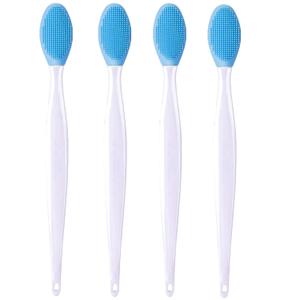 4 Pcs Cat Grooming Brush for Chin Acne & Blackhead Removal | Silicone Double-sided Tool for Acne Treatment, Blue