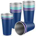 Mimorou 20 Pack Stainless Steel Pint Cups Metal Cups Unbreakable Drinking Water Tumblers Stackable Tumbler for Adults Bar Home Restaurant Travel Picnic Camping Outdoor (Colorful,16 oz)