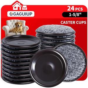 1 5/8" Round Carpet Bottom Furniture Caster Cups, Reusable Furniture Sliders for Hardwood Floors,Felt Furniture Pads Coasters to Protect Tile or Laminate Floors from Scratches, Brown/Gray (24 Pack) - Amazon.com