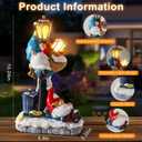 WINTS Solar Garden Gnome,10" Gnome Statue with Solar Lights Outdoor Decor for Patio,Lawn,Yard,Balcony,Funny Gnomes Best Gifts for Father's Day,Women,Housewarming,Birthday, 14.5cm L x 8.5cm W x 26cm H