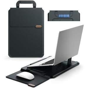 Nillkin 14 inch Laptop Sleeve with Handle (4-in-1), 2 Stand Modes, MacBook Sleeve with Adjustable Stand & Mouse Pad, Slim Laptop Case 14 inch for Samsung/Surface/HP/Chromebook/Dell 12-14'', Black
