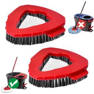 Scrub Brush, 2 Pcs Spin Mop Scrub Brush Head Compatible for O Cedar EasyWring 1-Tank System, Hard Bristle Cleaning Brush for Bathroom, Kitchen, Tub and Tile