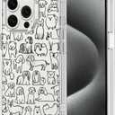 MOSNOVO Case for iPhone 15 Pro, [Buffertech 6.6ft Military-Grade Drop Protection] [Anti Peel Off Tech] Clear TPU Bumper Phone Case Cover Design - Doodle Dog