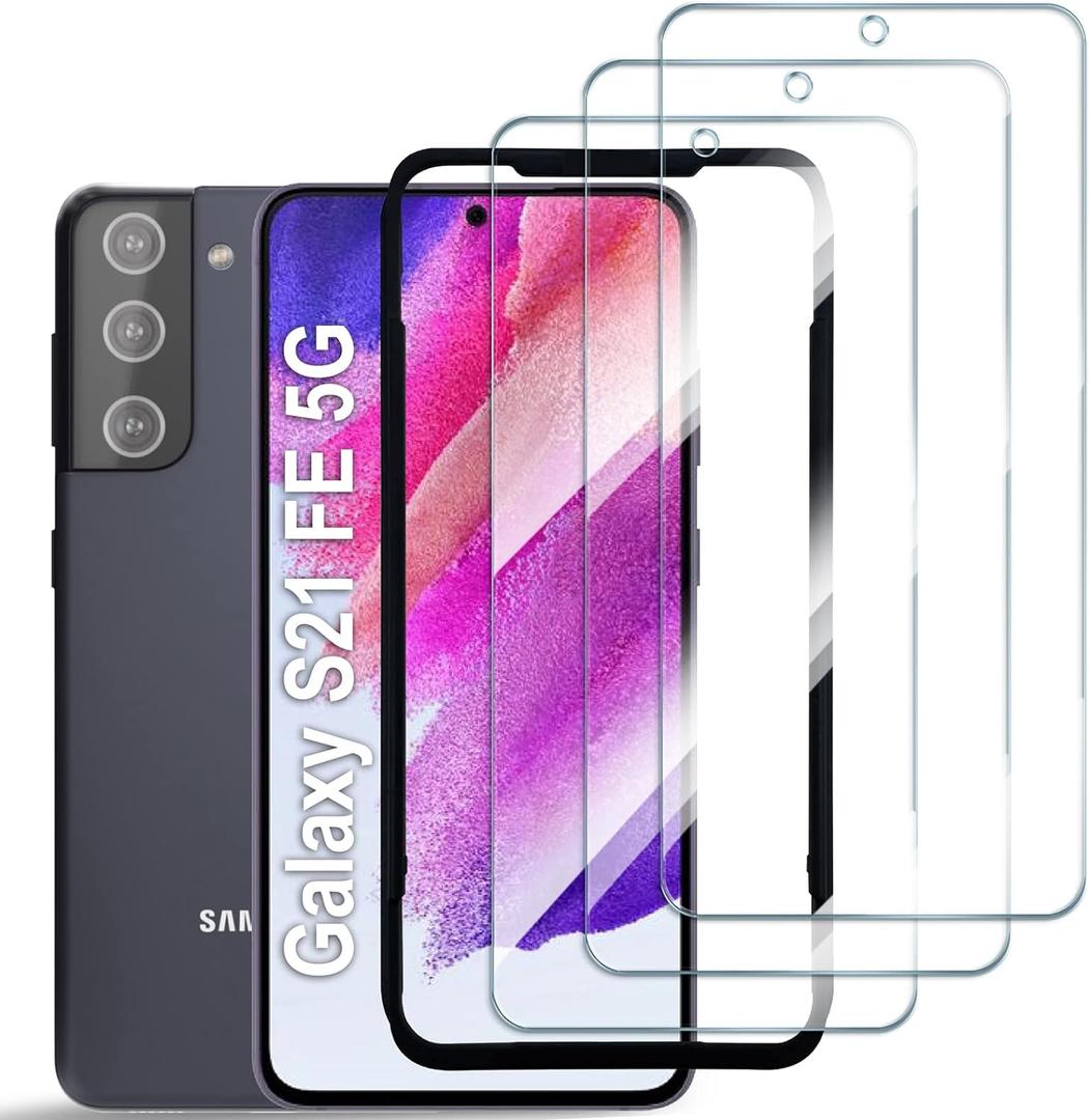 AACL Galaxy S21 FE Screen Protector Tempered Glass for Samsung Galaxy S21 FE 5G,6.4 Inch,[Support Fingerprint Unlock][Full Screen Coverage (except edges)][9H] [3 Pack]