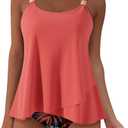 SUUKSESS Women Ruffle High Waisted Tankini Swimsuit Tummy Control Bathing Suit, Size S