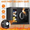 1.3 Cub Small Safes for Home, Anti-Theft Fire Security Safe Box with Digital Keypad, Spare Keys & Removable Shelf, Personal Document Safety Box Fireproof Waterproof for Money Valuables