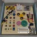 Montessori Wooden Busy Board Toys for 1 2 3 Years Old Boys Girls,Toddler Sensory Educational Fidget Board Travel Toy with LED Light Up Switches & Music Boxes, Locks for 1 to 6 Year Kids Gifts