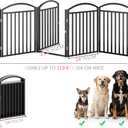 Folding No-Assembly Freestanding Dog Gate with Door,32" Heights Foldable Pet Fence,144" Extra Wide Accordion Puppy Folding Playpen for Doorways,House,Stairs (6 Panels,Black)