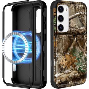 for Samsung Galaxy S24/S25 Case - [Compatible with MagSafe] Women Cute Girls Magnetic Protective Phone Cover Boys Cool Forest Heavy Duty Shockproof Funda for Samsung S24/S25 Cases