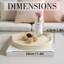 Large Resin Round Decorative Tray, RopeStyle Sandstone Texture, 11.4 Beverage & Serving Tray for Coffee Table Decor (Beige)