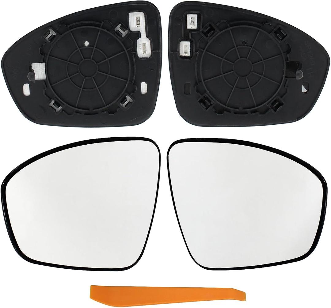 Pair Left and Right Side Rearview Heated Mirror Glass with Backing Plate for Nissan Sentra 2020-2025