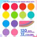120 Pieces Colorful Large Dry Erase Dots Circles 11 Inch Removable Vinyl Table Stickers Wall Decals Spots with 16 Pieces Whiteboard Markers for Classroom Teacher Students Home Desk Wall