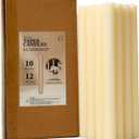 CW Studio 0.78x10 Inch Unscented Ribbed Taper Candles  Elegant Fluted Design, 11-Hour Burn, Dripless, Perfect for Home Decor, Weddings, Events & Dinners (12, Ivory)