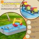 Dirt Diggers Excavator Sandbox for Kids, Toddler Construction Sand Box with Lid, Beach Toys for Outdoor Indoor Play Sensory Gifts for Boys Girls Ages 3+