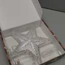 Christmas Tree Topper Star Warm White Light Christmas Tree Decor for Christmas Holiday Home Fit for General Size Xmas Tree, 8.7 Inch