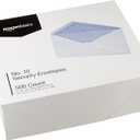 Amazon Basics #10 Security Tinted Business Envelopes for Documents and Invoices, Quality Seal, 4-1/8" x 9-1/2", White, Pack of 500