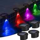 Solar Above Ground Pool Lights, 4 Pack Waterproof Swimming Pool Side Light, Outdoor Wireless Inground Pool Lighting, LED Lights for Around Pool, Waterfall, Stair, Fence, Deck, Decor Accessories Stuff
