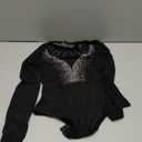 Women's Rhinestone Bodysuit Sheer Mesh Glitter Body Suit Tops Shirts Leotards (Large, #38 Black)