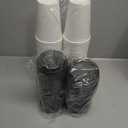 12 oz 100 Pack Disposable Coffee Cups with Lids and Sleeves, Coffee Paper Cups with Lids, To Go Beverage Drinking Cup for Coffee, Tea