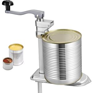 VEVOR Commercial Can Opener, 18.9"/48cm Long, Stainless Steel Manual Table Can Opener for Up to 11.8"/30cm Tall, Fixed with Clamp or Screws, Ergonomic Swing Handle & One Spare Knife, for Restaurants