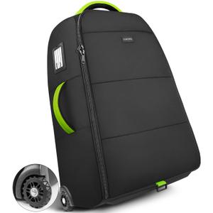 YOREPEK Padded Stroller Travel Bag with Wheels for Airplane, Fits Nuna Mixx Next/Triv Next(Remove All Wheels), with a Separate Pocket to Store Stroller Wheels, Gate Check Stroller Bag for Air Travel