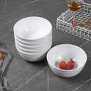 Melamine Cereal Bowls - 23oz White Bowls, Soup Bowl, 6PCS Salad Bowl, Set of 6, Unbreakable, Dishwasher Safe, White