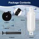 Boat Bumpers - 4 Pack 8.5" x 27" Boat Fenders for Docking with 4 Ropes and Air Pump, Inflatable Ribbed Vinyl Boat Bumper, UV Resistant & Saltwater Proof, for Jon Boats, Pontoon Boats, Yachts (White)